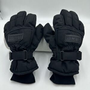 Obermeyer Black Leather Gloves Women Large